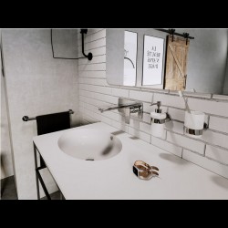 Μπαταρία Νιπτήρα Εντοιχισμού Ferro Algeo Square BAQ3PA18 Χρωμέ